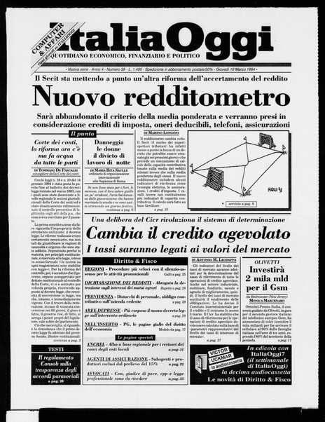 Italia oggi : quotidiano di economia finanza e politica